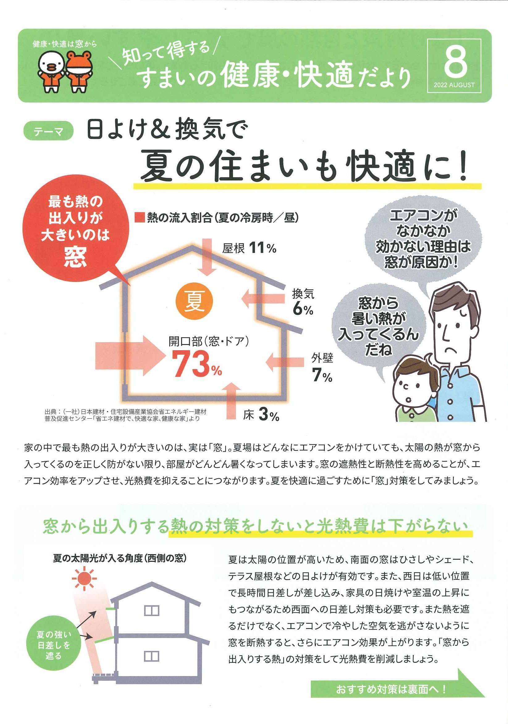 すまいの健康・快適だより＊8月＊ 大平トーヨー住器のブログ 写真1