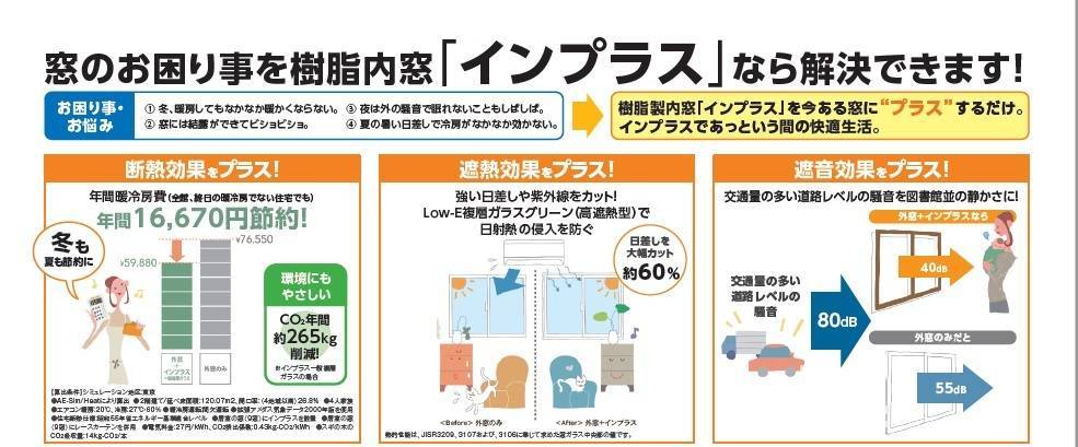 窓のお困りごとを樹脂内窓「インプラス」なら解決できます！ 弓浜建材のブログ 写真2