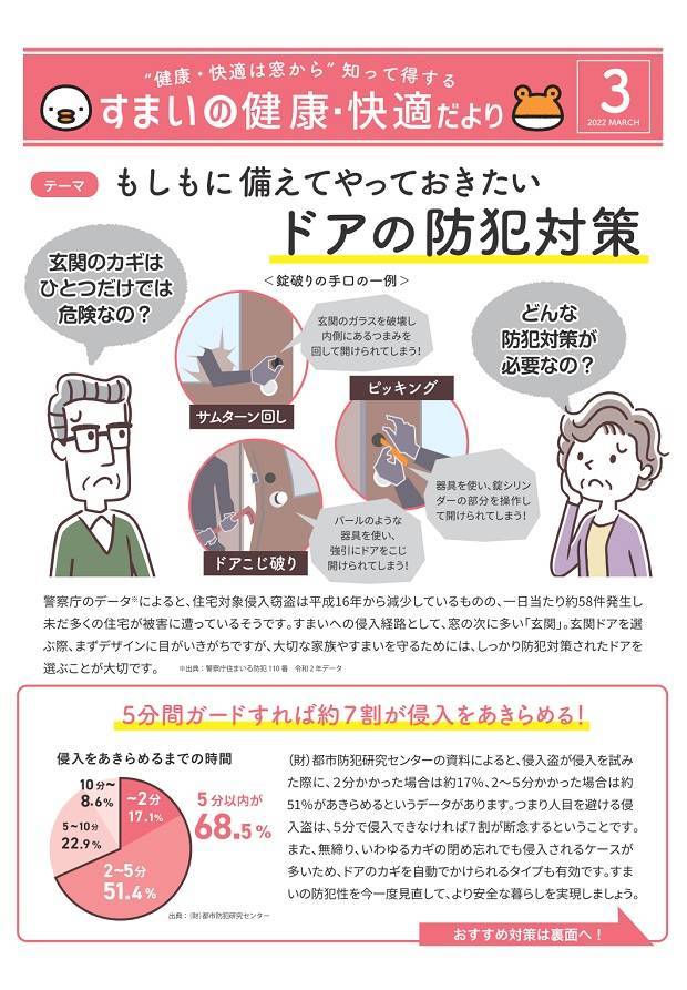 ドアの防犯対策は大丈夫ですか？ ダイワトーヨー住器のブログ 写真1