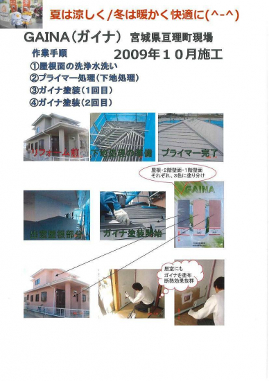 竹原屋本店の＃２００９年１０月に実証体験👉塗装で出来る：断熱/遮熱技術(・ω・)ノ施工事例写真1