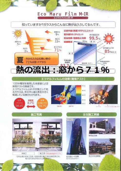 竹原屋本店の＃窓から大量の熱が移動👉夏場：約７０％が出入り('ω')の施工後の写真1