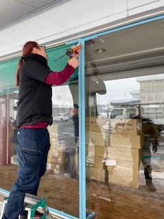 竹原屋本店の＃店舗のガラス破損👉ヒビが入ってしまった('Д')の施工前の写真3