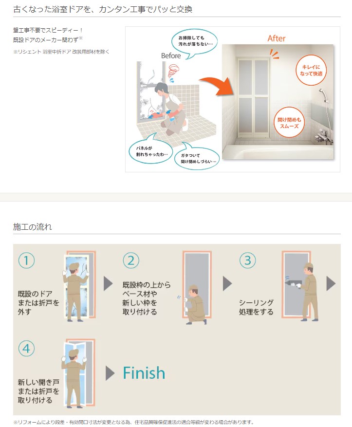 更埴トーヨー住器の折戸破損している為交換のご希望(長野市)の施工事例詳細写真1