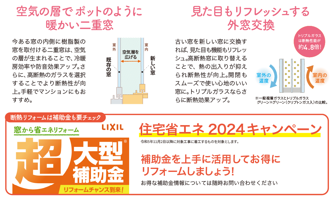 窓の断熱リフォームが今ならお得！補助金でリフォームしませんか？(*^-^*) 更埴トーヨー住器のブログ 写真4