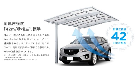 更埴トーヨー住器の隣家に雪が落ちない、サイズが小さいカーポートの設置希望(長野市)の施工事例詳細写真2