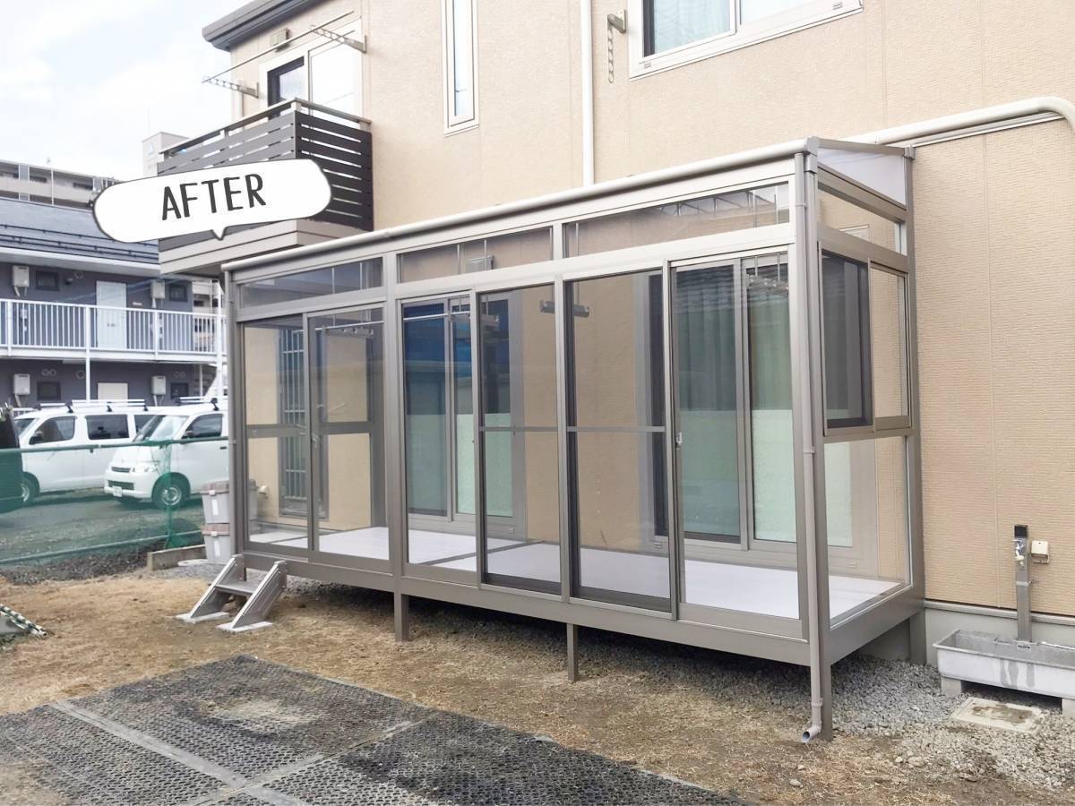 更埴トーヨー住器の冬の時季に洗濯物が干せる場所がほしいとご相談(長野市/テラス)の施工後の写真1