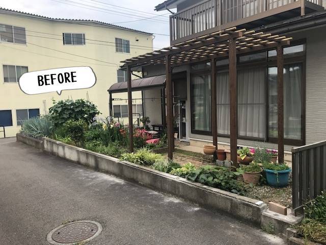 更埴トーヨー住器の道路側から部屋の中が丸見えなので目隠しなるものを設置したいとご相談(須坂市/フェンス)の施工前の写真1