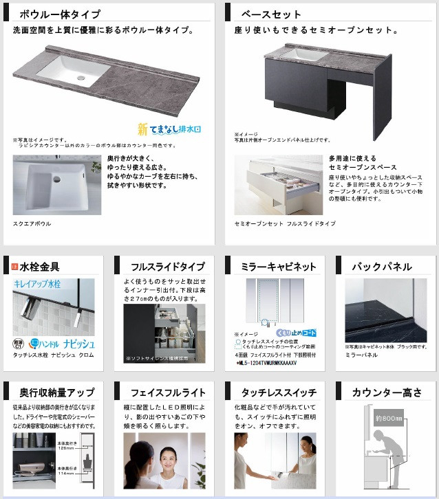 TERAMOTOの【洗面施工例】ﾀｯﾁﾚｽ水栓ﾅﾋﾞｯｼｭ付の洗面台ルミシスを施工させていただきました。の施工後の写真3