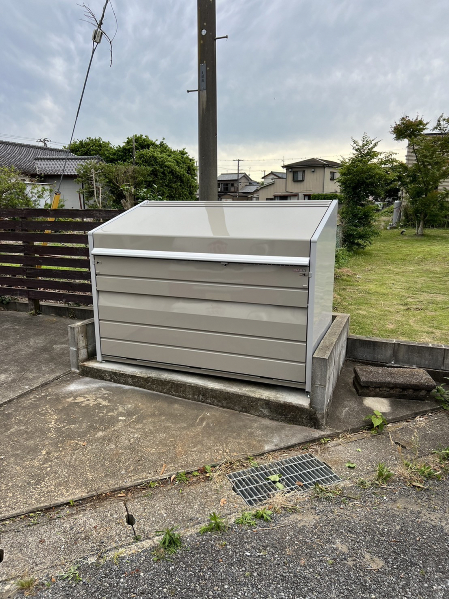 カワカの銚子市　エクステリア　ダストボックス　ゴミステーション　大型ゴミ箱　リフォーム　工事の施工後の写真1