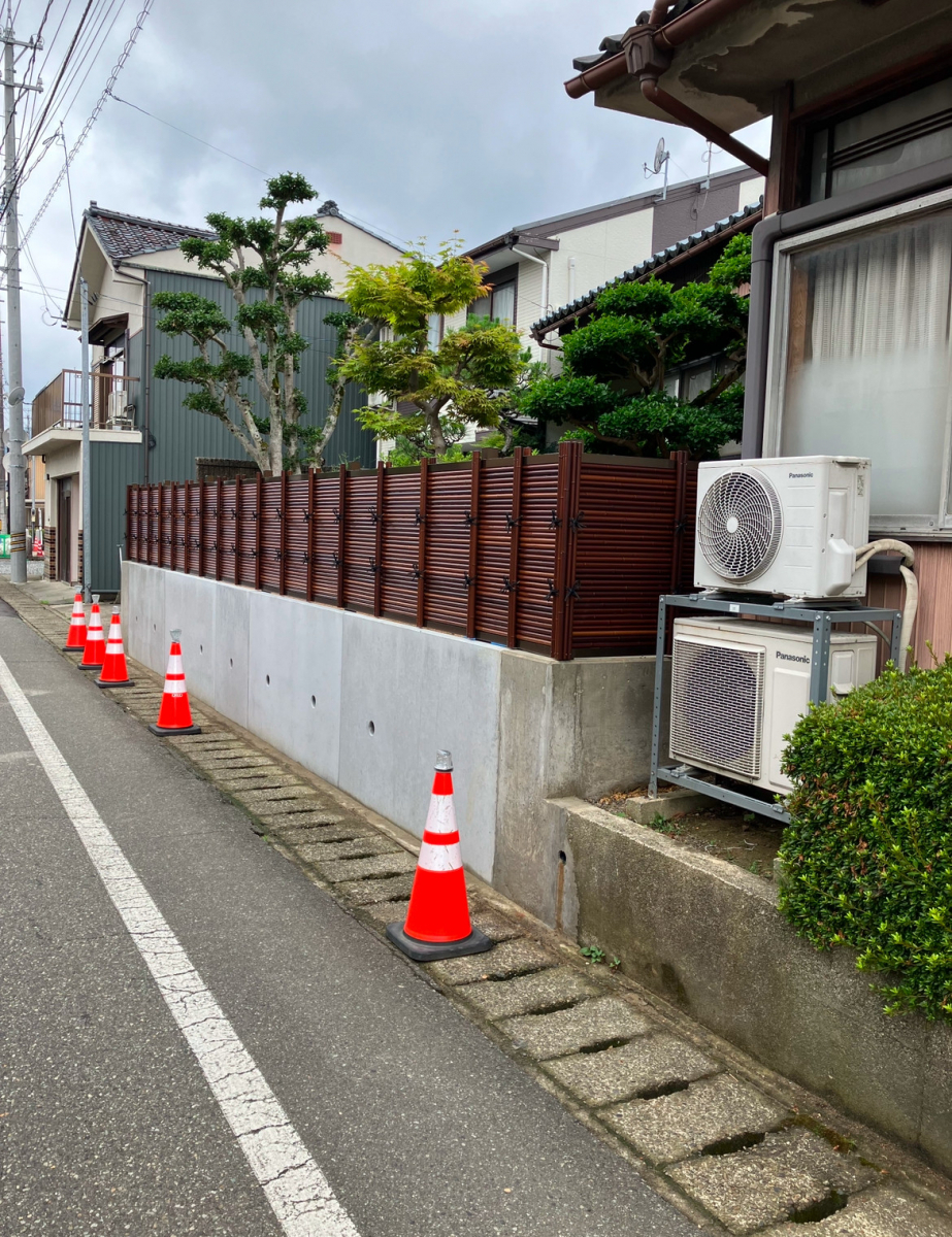 押田屋の御簾垣フェンスを施工しましたの施工後の写真1