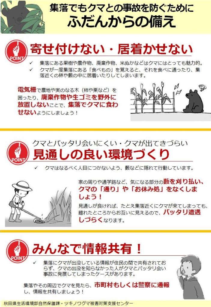 秋田県のツキノワグマ情報と安全対策 小野寺トーヨー住器のブログ 写真2
