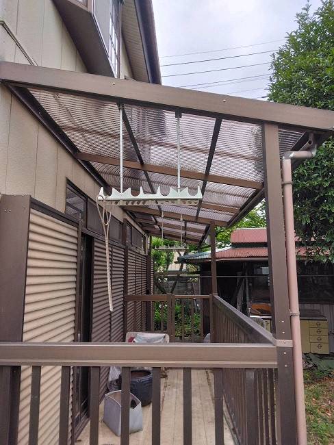 杉戸ウインドトーヨー住器のエアコン工事がきっかけで、テラス屋根交換しました！の施工後の写真1