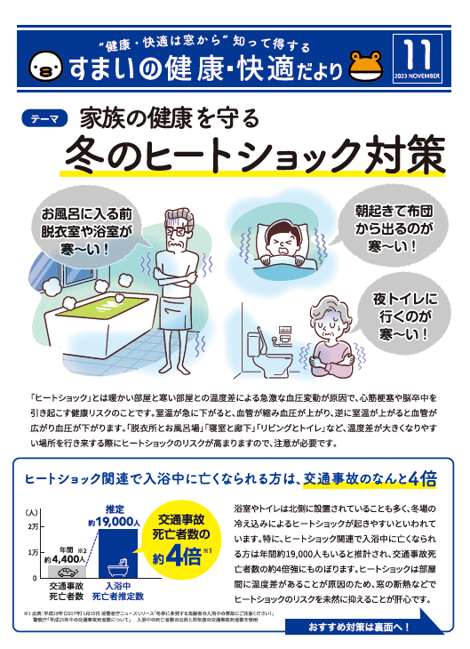 【すまいの健康快適だより】11月号冬のヒートショック対策⛄ MADOORのブログ 写真1