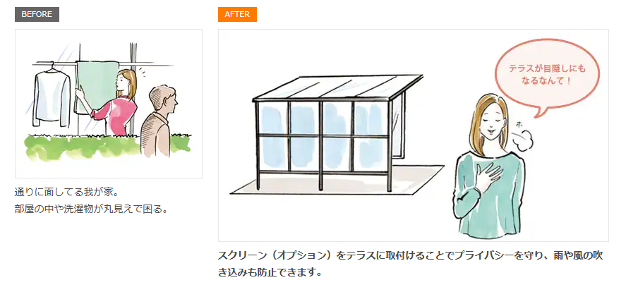 NCCトーヨー住器 諏訪店のどんな場所にもテラス設置します！の施工事例詳細写真3