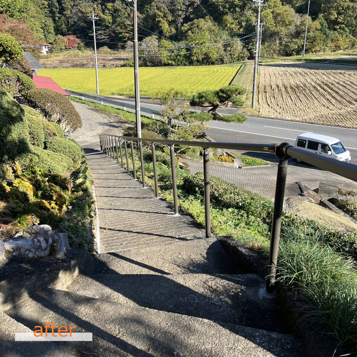 カワサキトーヨー住器 那須那珂川の手すり設置工事の施工後の写真1