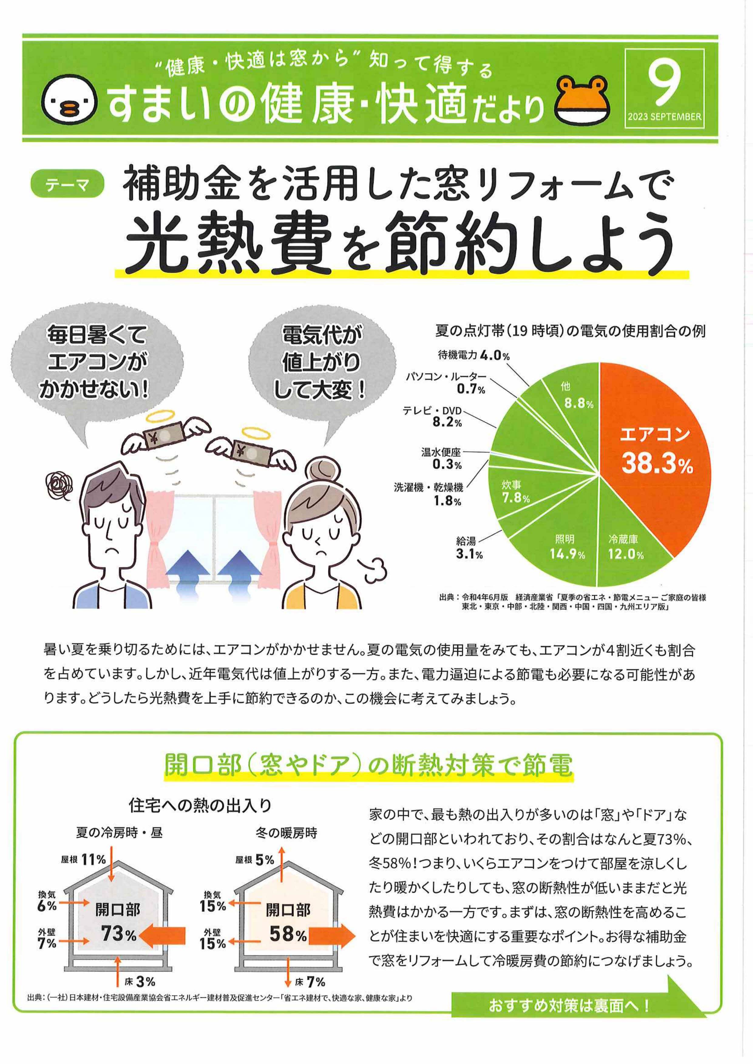 すまいの健康・快適だより９月号ができました！ 三喜のブログ 写真1