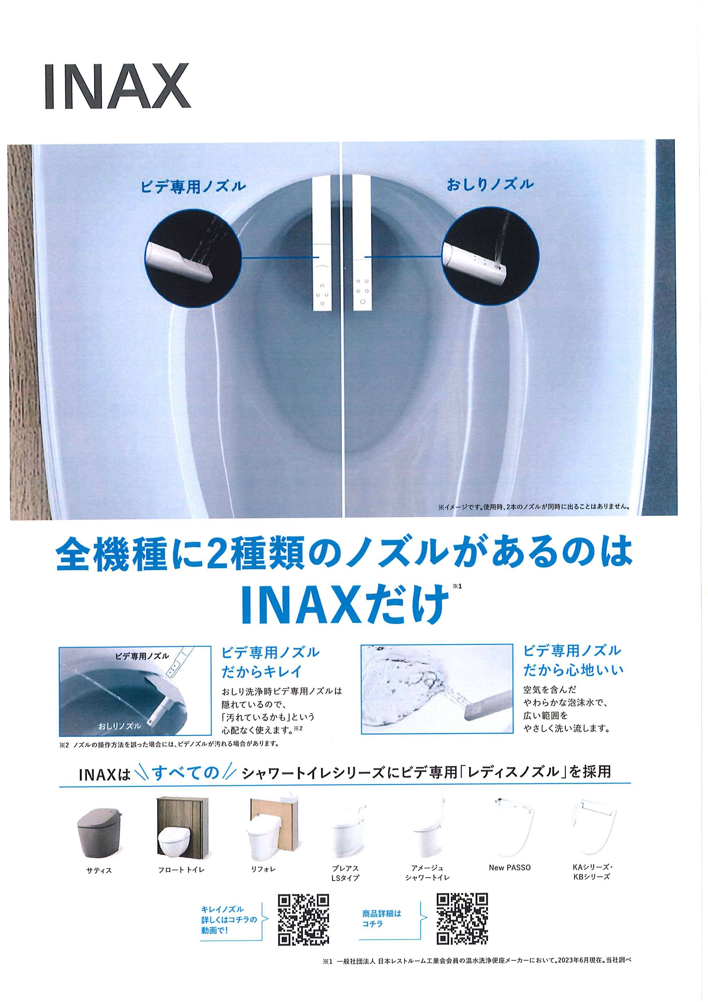 ＩＮＡＸシャワートイレにはレディスノズルがついています！ 小倉トーヨー住器のブログ 写真1