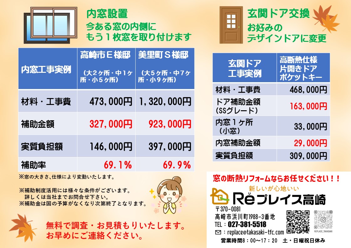 先進的窓リノベ2024　補助金ラストチャンス！！ Reプレイス高崎のイベントキャンペーン 写真2