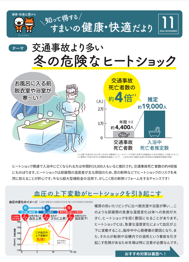 すまいの健康・快適だより11月号 モリヤアルミのブログ 写真1