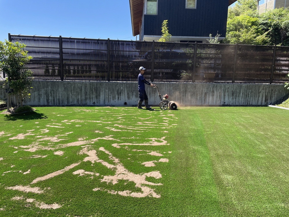 ～現場便り～　人工芝　COOOL Turf　施工中 四万十 サワチカのブログ 写真1