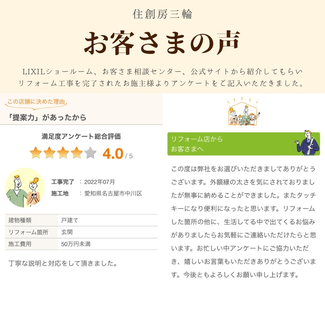 三輪ガラスの【名古屋市】木で作られた玄関ドアは年数が経ってドア本体が重くなり鍵が閉めずらくなってしましました。のお客さまの声の写真1