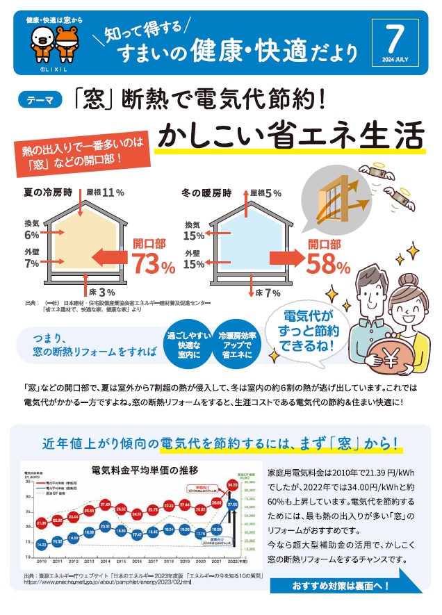 7月　すまいの健康・快適だより 石川住器のブログ 写真1