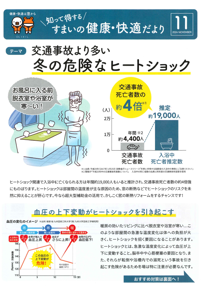 すまいの健康・快適だより　11月号 トーヨー建材のブログ 写真1