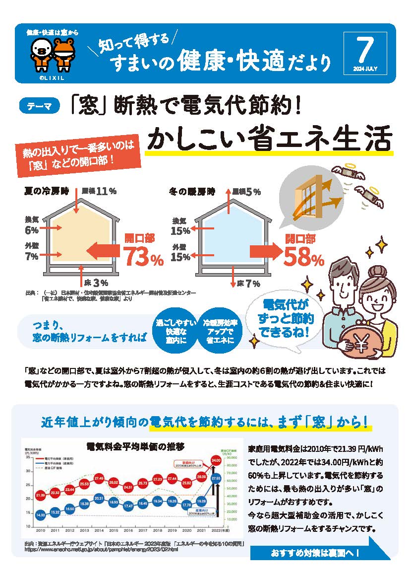 知って得する！すまいの健康・快適だより7月号 藤野トーヨー住器 富津中央のブログ 写真1