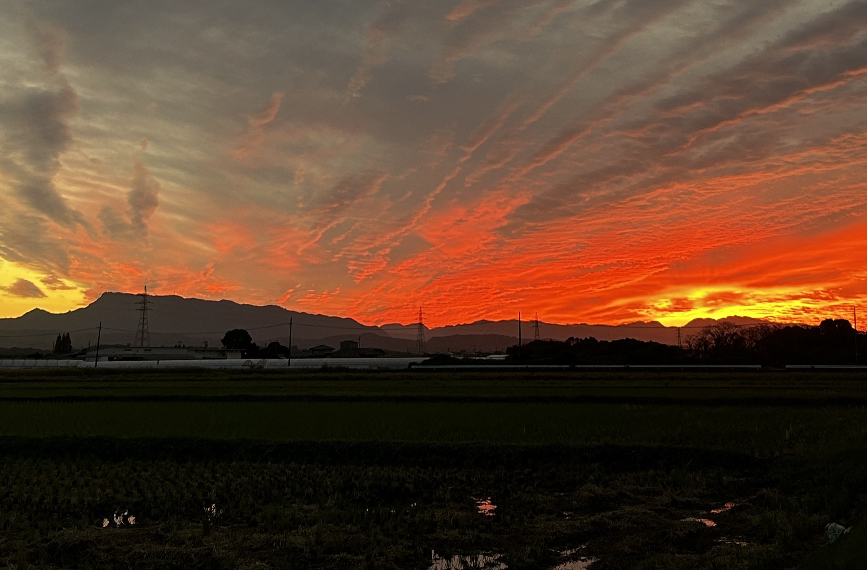 お仕事帰りの夕日🌅 江上トーヨー住器のブログ 写真1