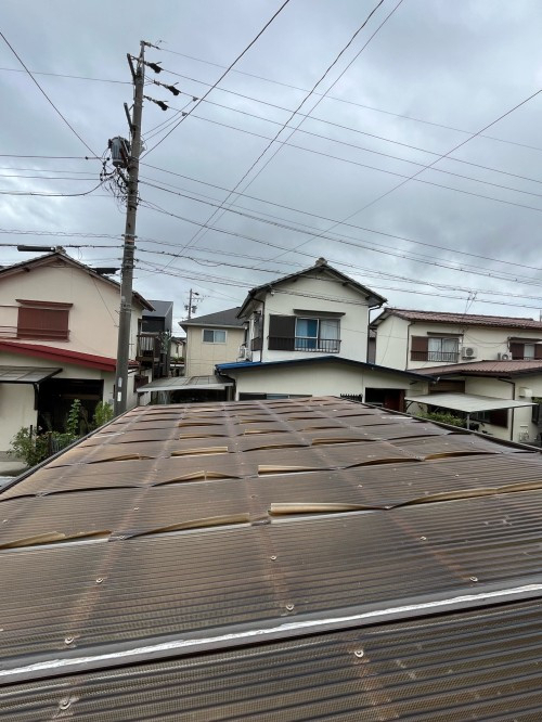 サッシセンターフジイ 名古屋西店のカーポートの波板張替しました！の施工前の写真1