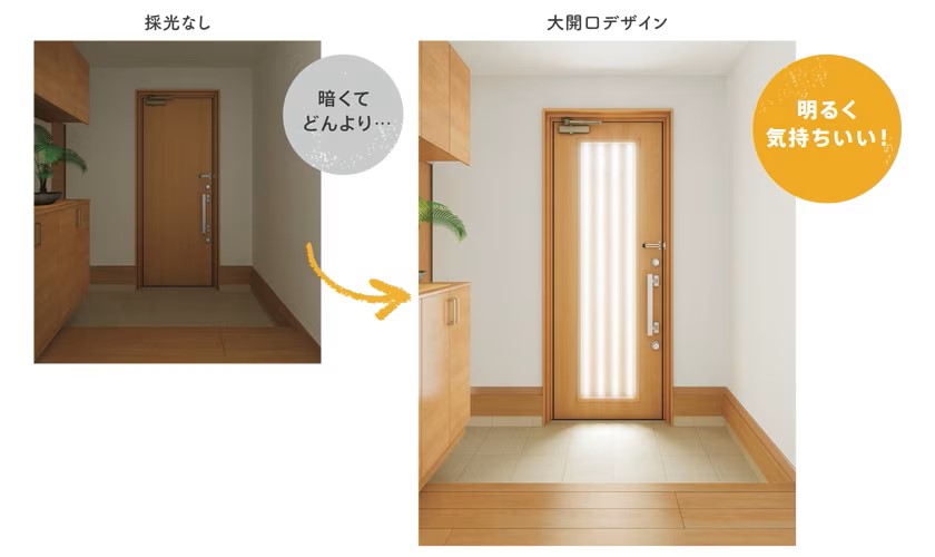 リシェント玄関ドア🚪採光 鎌田トーヨー住器のブログ 写真2