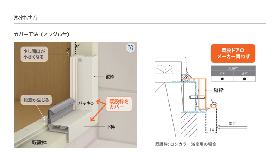 ヒロトーヨー住器の【むつ市】カバー工法を活用した浴室ドア交換の施工事例詳細写真1