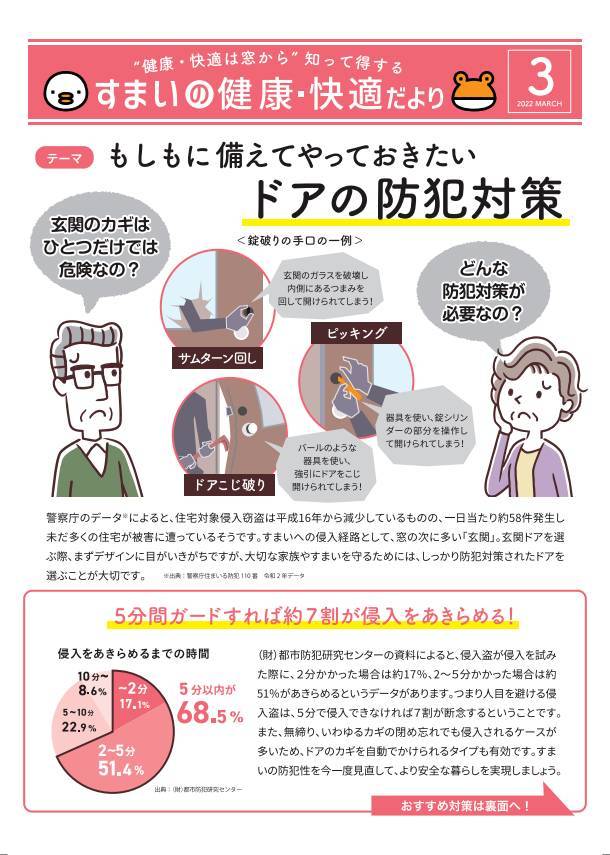 もしもに備えてやっておきたい【ドアの防犯対策】　健康・快適は窓から！！ おさだガラスのブログ 写真1