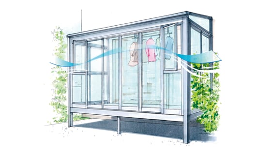 雨や花粉を気にせずに洗濯物が干せる「サニージュ」 カワバタトーヨー住器のイベントキャンペーン 写真2